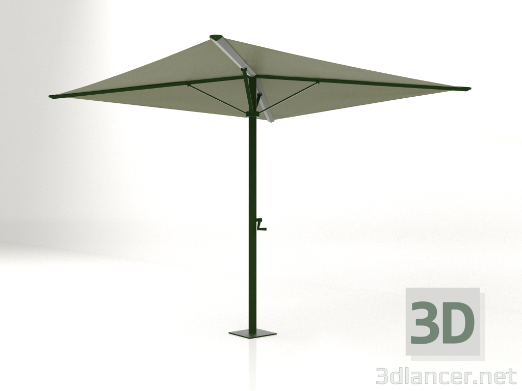 modello 3D Ombrello pieghevole con base piccola (Verde bottiglia) - anteprima
