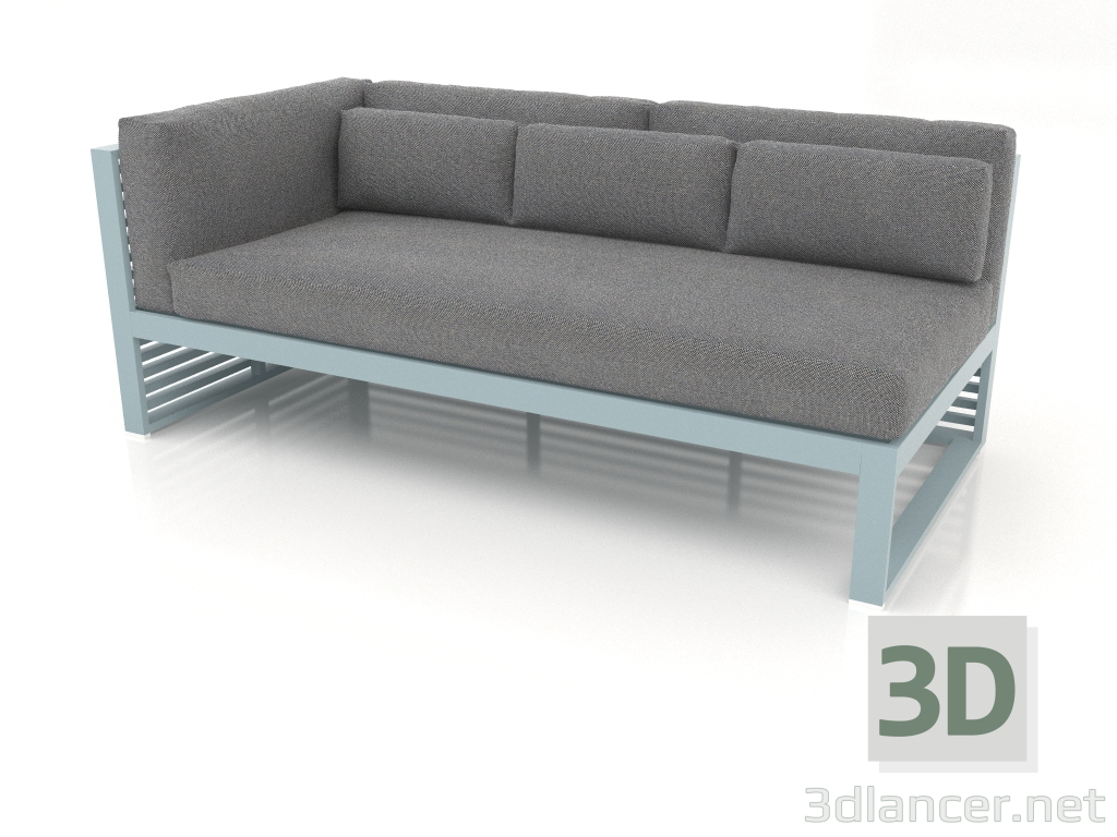 modèle 3D Canapé modulable section 1 gauche (Bleu gris) - preview