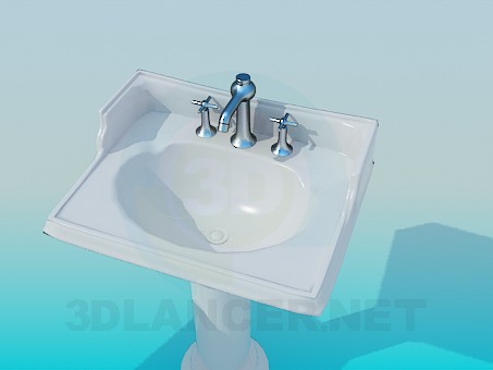 3d model Two sink with legs - preview 3d model Two sink with legs - preview