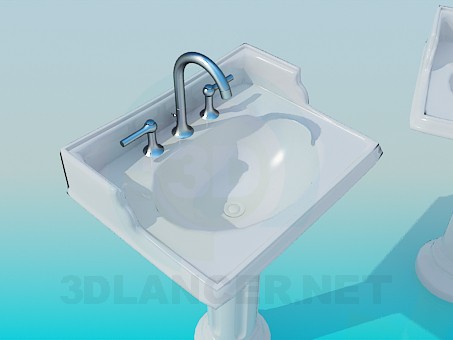 3d model Two sink with legs - preview 3d model Two sink with legs - preview