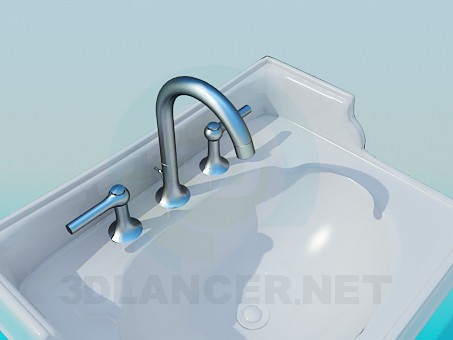 3d model Two sink with legs - preview 3d model Two sink with legs - preview