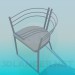 modèle 3D Chaise avec tête de lit métal - preview