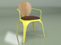 Cadeira Louix com almofada (amarelo mate)