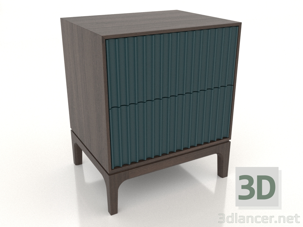 modèle 3D Table de chevet FARGO 2 tiroirs avec façades fraisées (vague de mer, chêne foncé, option 2) - preview