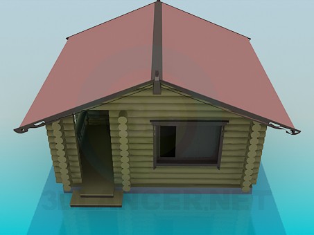3d model A house with pine logs - preview 3d model A house with pine logs - preview