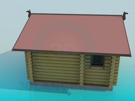 3d model A house with pine logs - preview 3d model A house with pine logs - preview