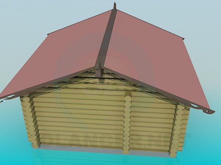 3d model A house with pine logs - preview 3d model A house with pine logs - preview