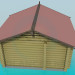modello 3D Una casa con tronchi di pino - anteprima