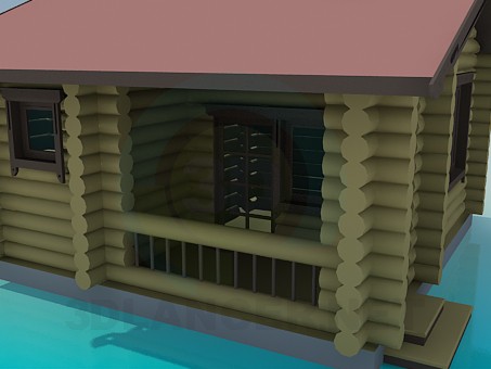 3d model A house with pine logs - preview 3d model A house with pine logs - preview