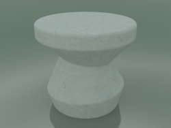 Mesa auxiliar, taburete InOut (47, cerámica blanca)