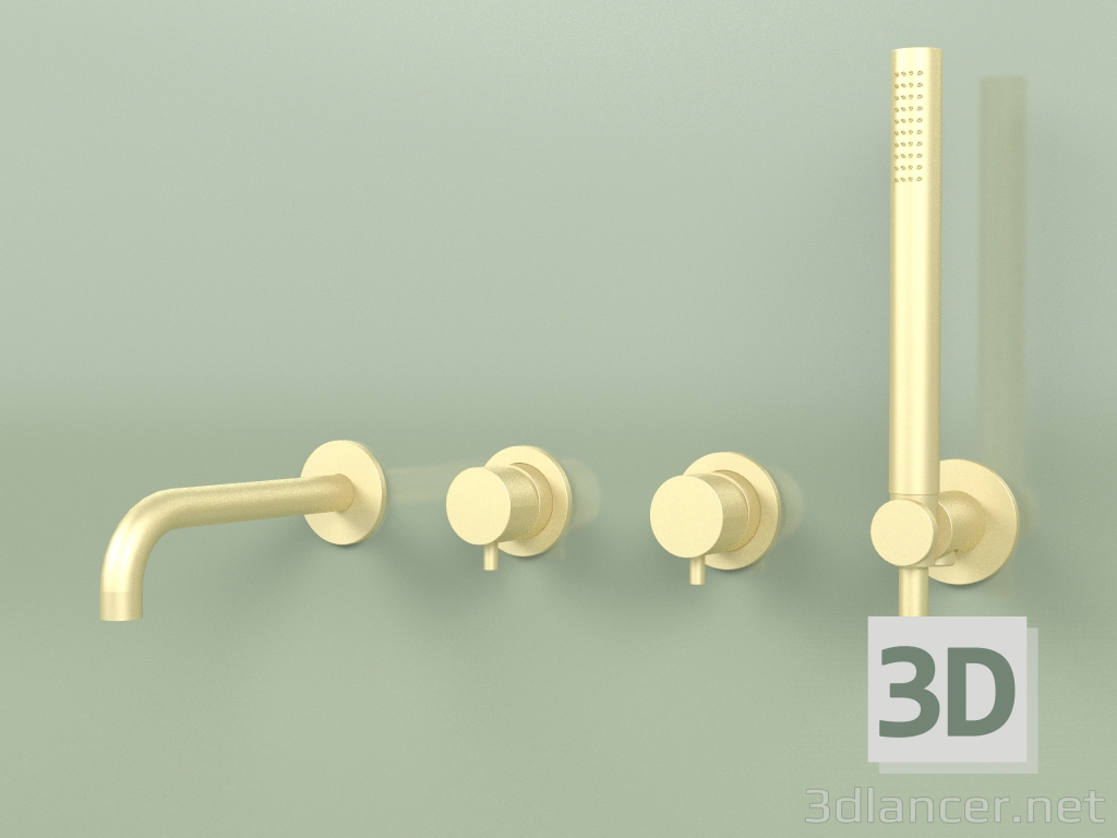 modello 3D Miscelatore a parete con doccia a parete (13 69, OC) - anteprima