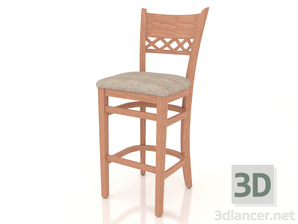 Modelo 3d Banqueta alta Edinburgh (faia natural) - preview