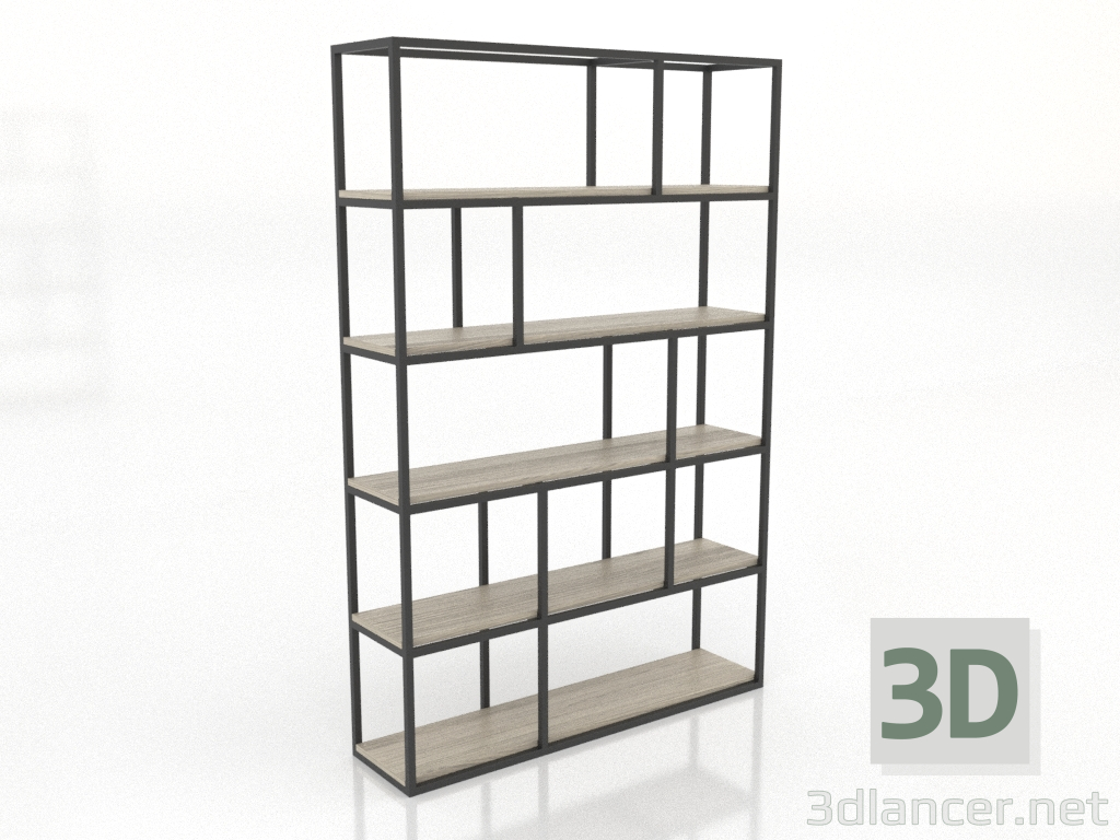 3d модель Стеллаж (освещенный дуб) – превью