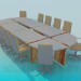 3d model Table for conferences - preview