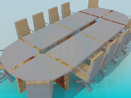 3d model Table for conferences - preview 3d model Table for conferences - preview