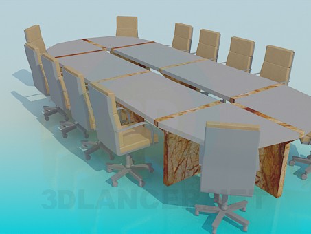 3d model Table for conferences - preview 3d model Table for conferences - preview