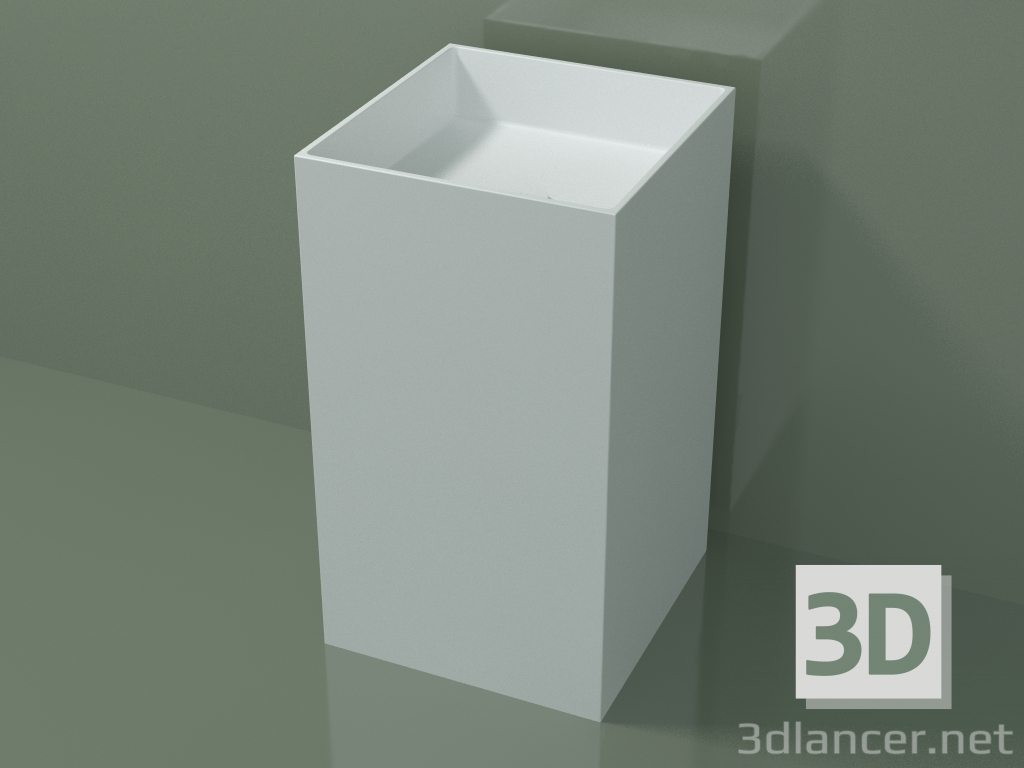 modello 3D Lavabo da terra (03UN26301, Glacier White C01, L 48, P 50, H 85 cm) - anteprima