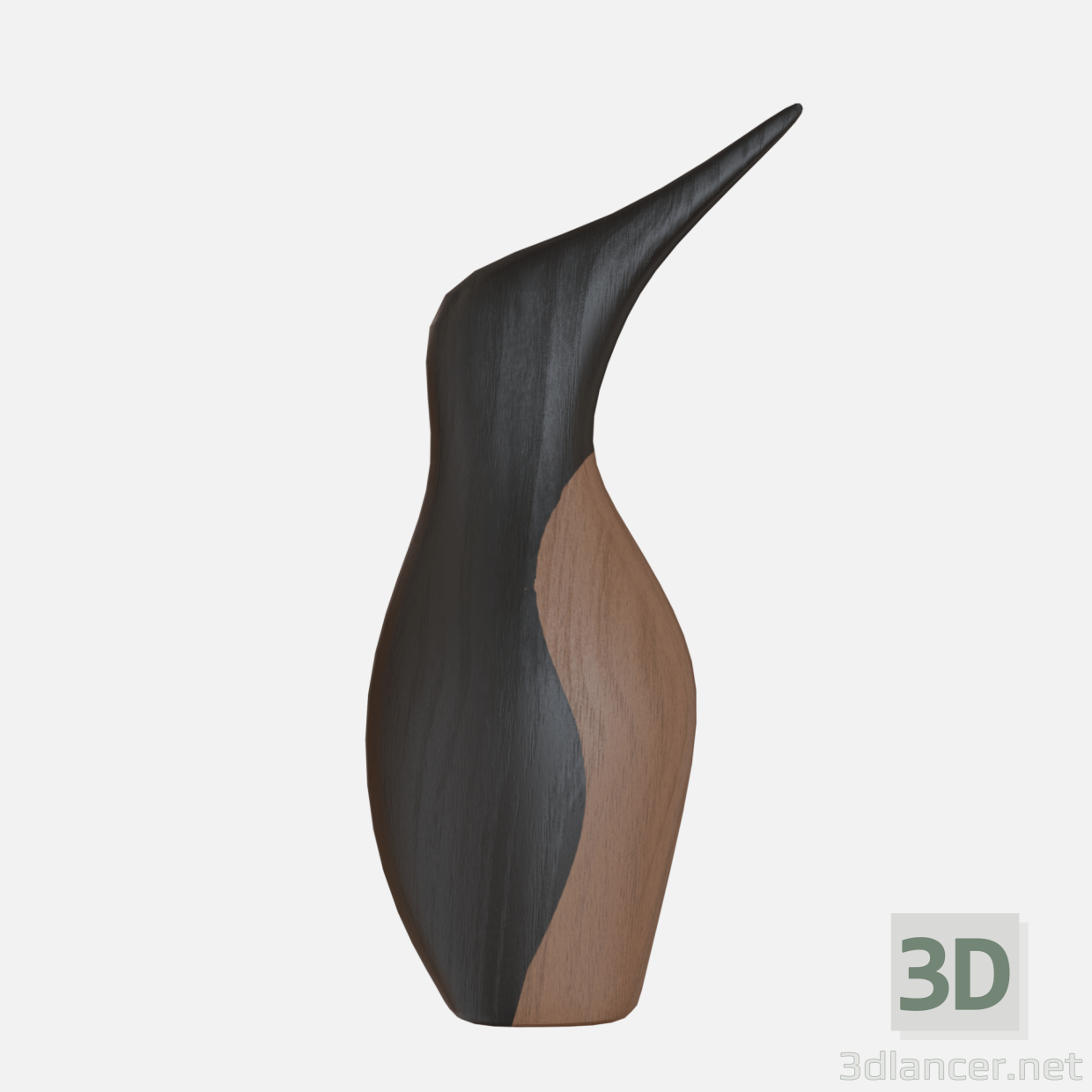 modello 3D di pinguino di legno comprare - rendering