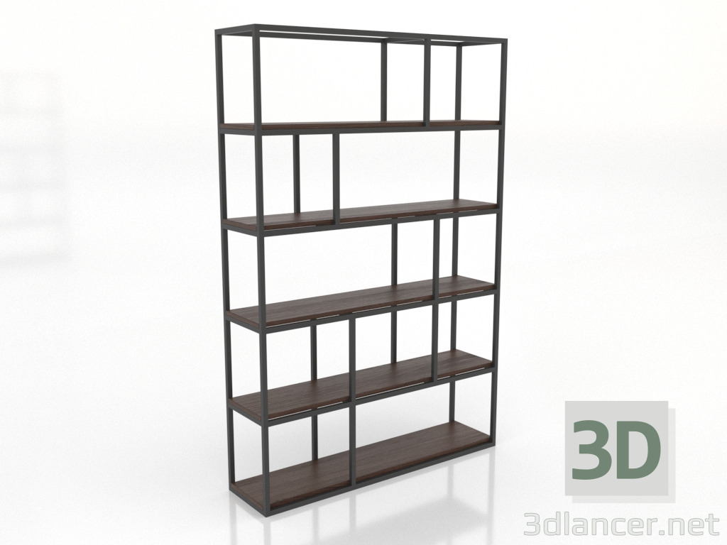 3d model Shelving unit (dark walnut) - preview
