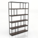 3d model Shelving unit (dark walnut) - preview