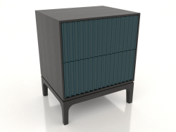 Table de chevet FARGO 2 tiroirs avec façades fraisées (vague de mer, chêne noir, option 2)