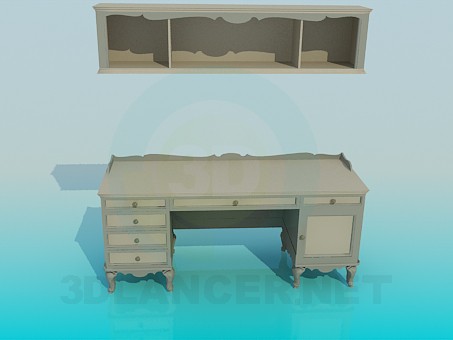 modelo 3D Escritorio y estantería en el conjunto de - escuchar modelo 3D Escritorio y estantería en el conjunto de - escuchar