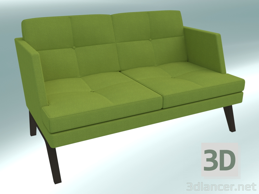 modello 3D Divano letto doppio (21 legno) - anteprima