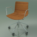 3d model Chair 0291 (5 castors, with armrests, without upholstery, teak effect) - preview
