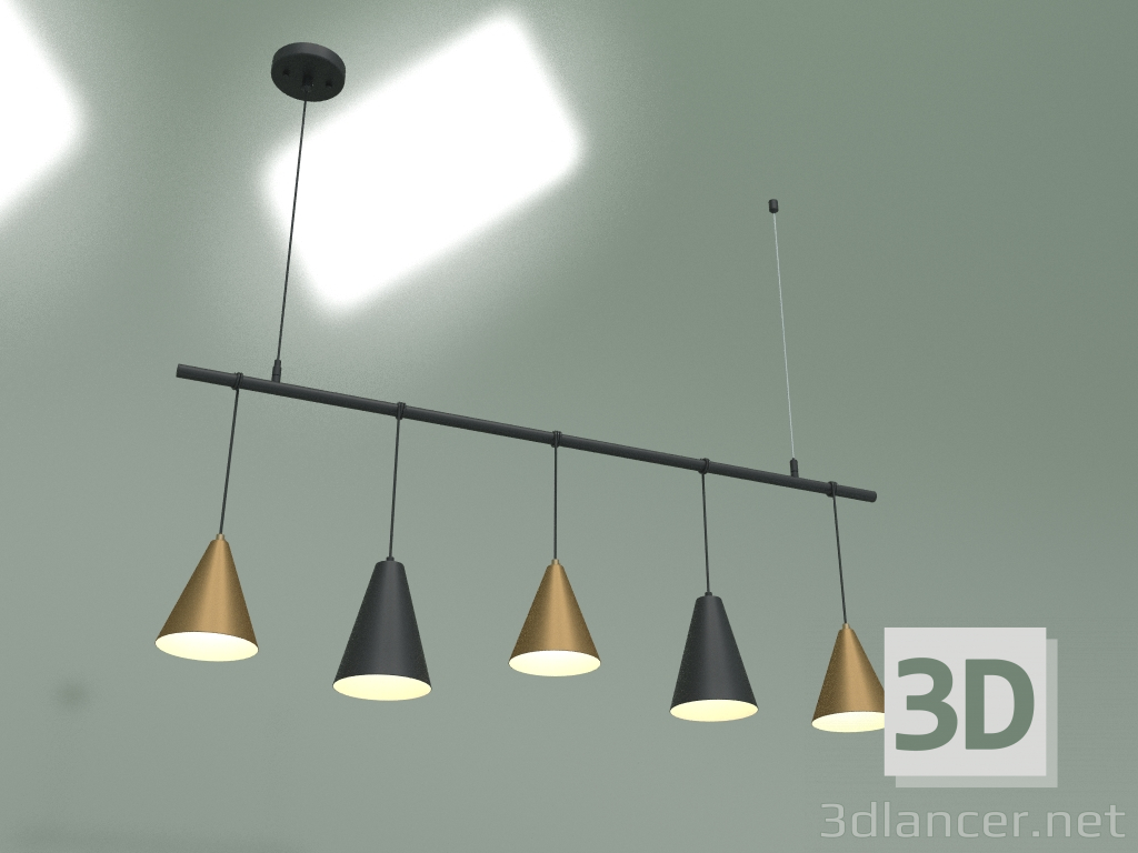 3d model Pendant lamp Castle 50088-5 (black-gold) - preview