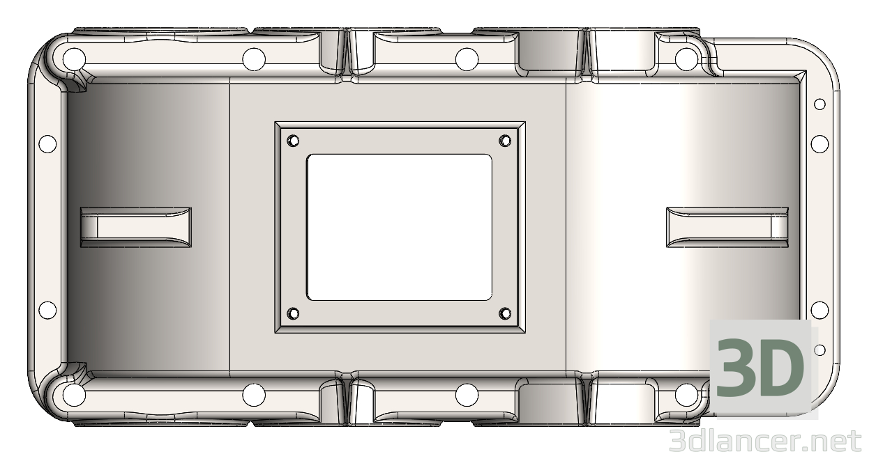 Carcasa de una caja de cambios cilíndrica de dos etapas 3D modelo Compro - render