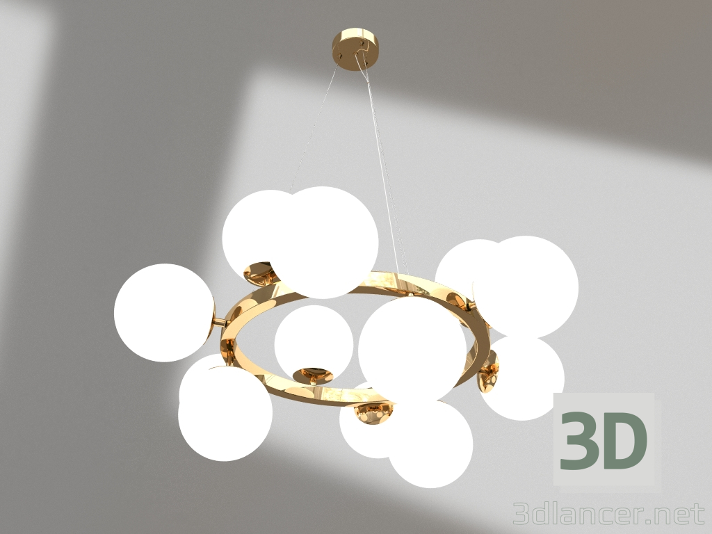3D modeli Sid's avize altın, kare ayak (07508-12A,33) - önizleme