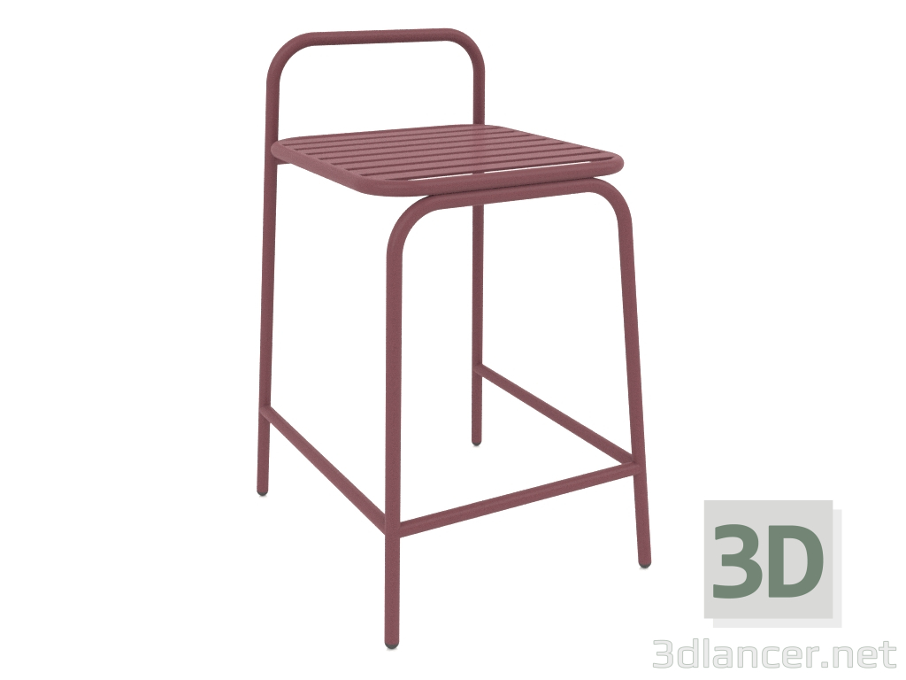 3D modeli Dvornyaga yarım bar sandalyesi (Bordo) - önizleme