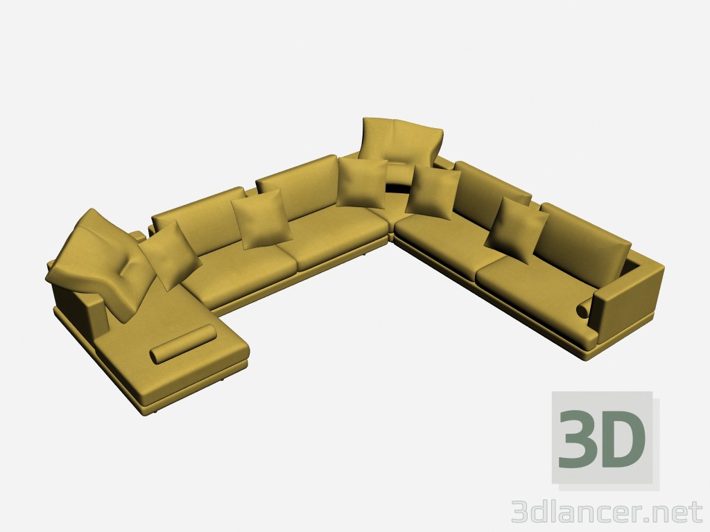 modèle 3D Canapé angle titulaires ligne 4 - preview
