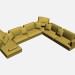modello 3D Angolo operatori storici linea divano 4 - anteprima
