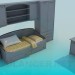 3d model Situado en el dormitorio - vista previa