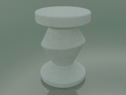 Mesa auxiliar, taburete InOut (48, cerámica blanca)
