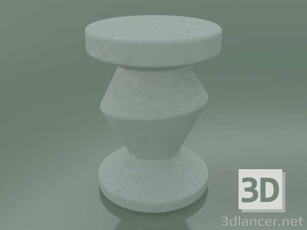 modello 3D Tavolino, sgabello InOut (48, ceramica bianca) - anteprima