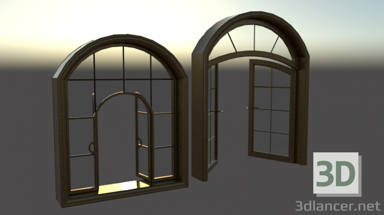 Modelo 3d Porta e janela - preview