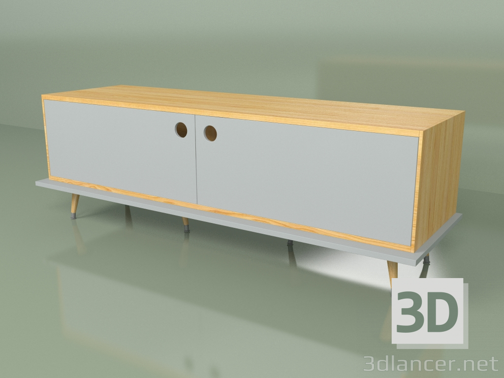 3d model Gabinete Woodi (gris claro) - vista previa