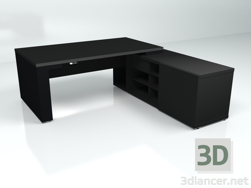 modello 3D Tavolo da lavoro Mito regolabile in altezza MITF28RP (1990x2080) - anteprima