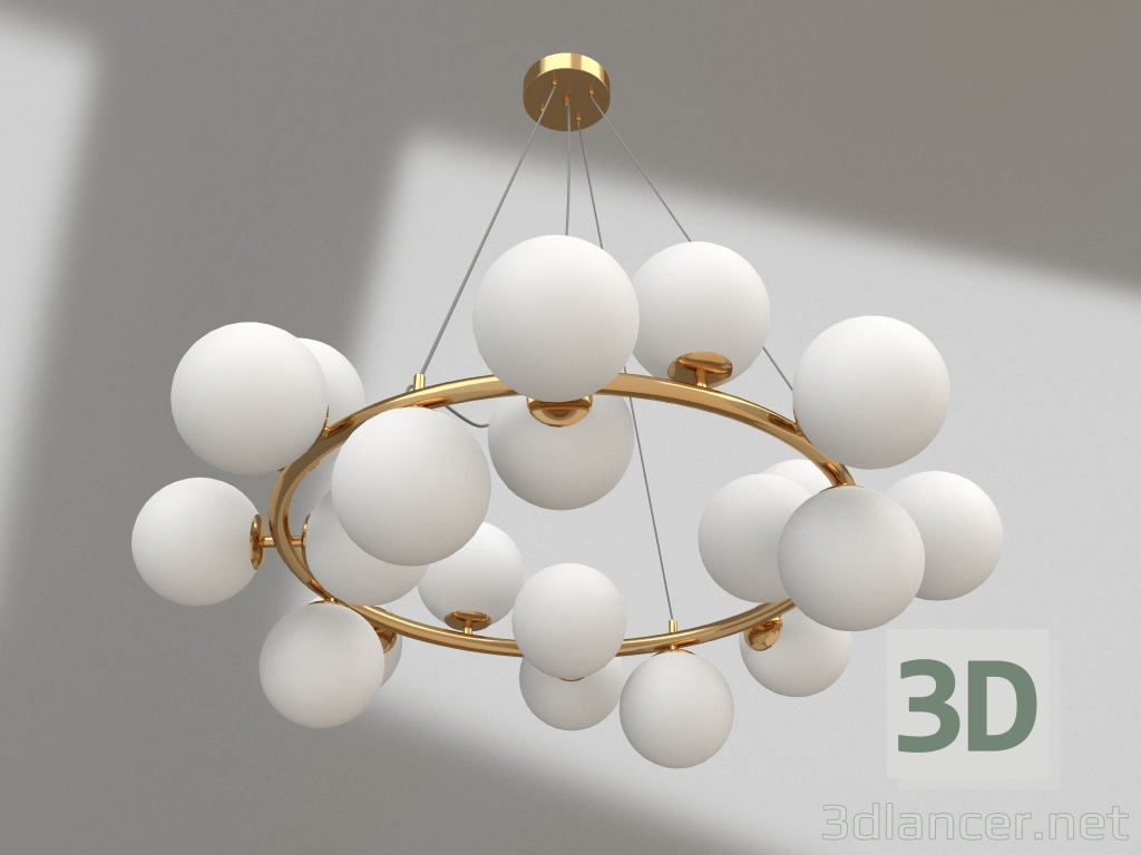 3D Modell Sids Kronleuchter Gold (07508-20.33) - Vorschau