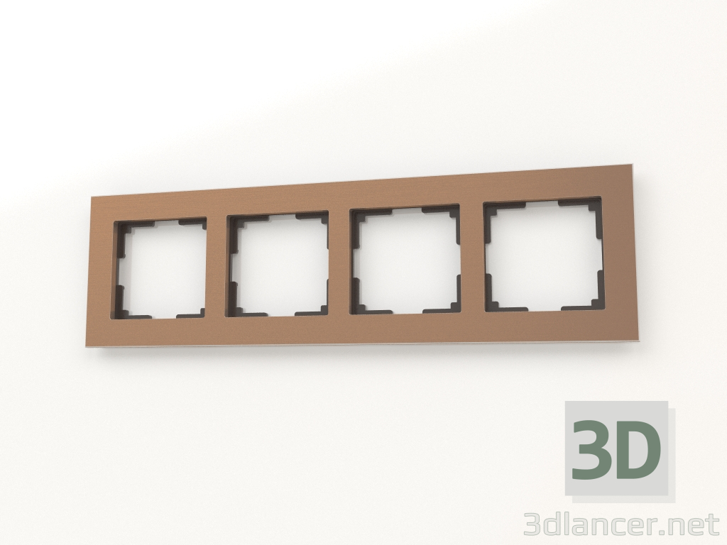 modello 3D Telaio per 4 montanti (alluminio marrone) - anteprima