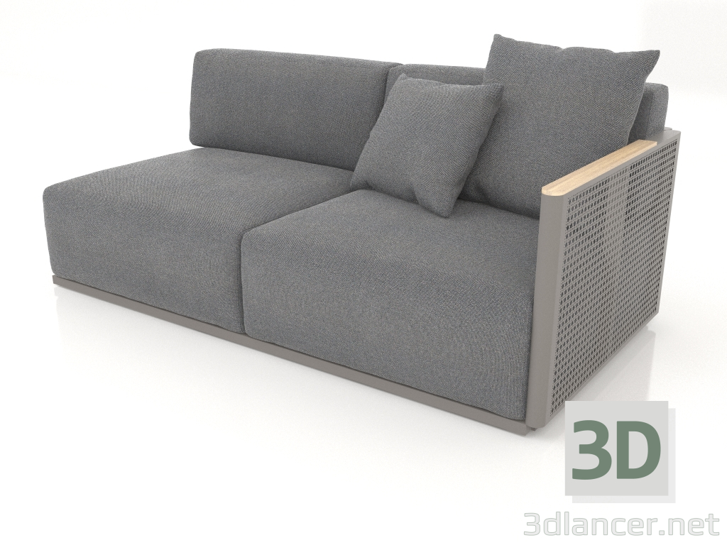 modèle 3D Module canapé section 1 droite (Gris quartz) - preview