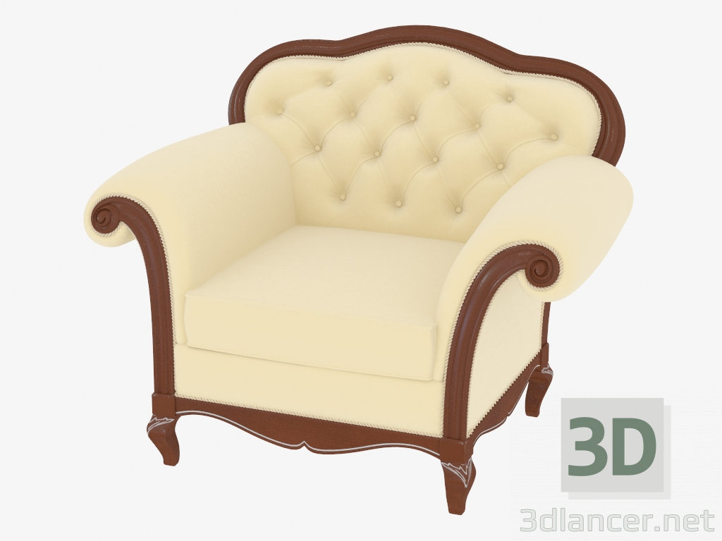 modèle 3D Chaise KP 403 (merisier patiné, 116x90 H94) - preview