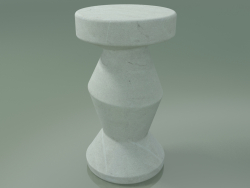 Mesa auxiliar, taburete InOut (49, cerámica blanca)