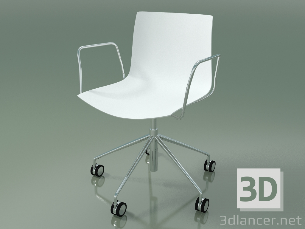 Modelo 3d Cadeira 0294 (5 rodas, com braços, sem estofamento, em polipropileno PO00101) - preview