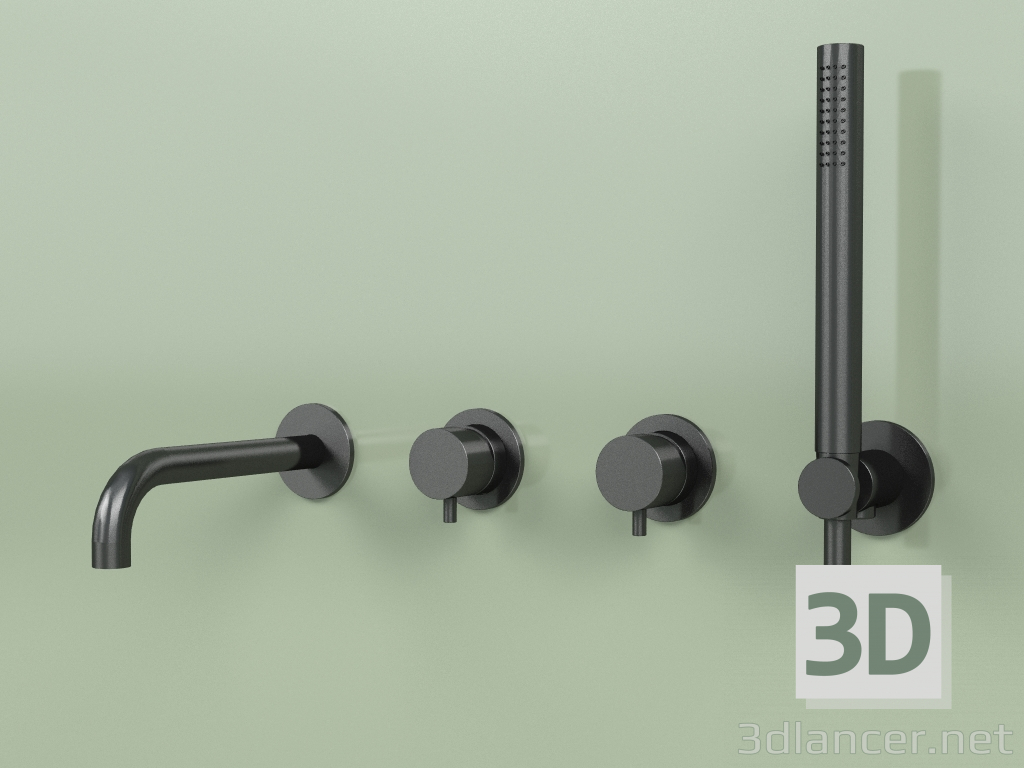 3D modeli Duvara monte duşa sahip duvara monte batarya (13 69, ON) - önizleme
