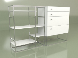 Rack with drawers Lf 350 (White)
