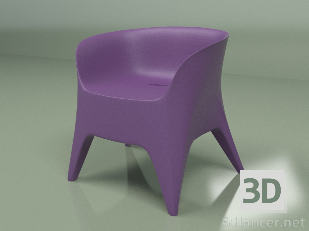 modèle 3D Fauteuil Obie Arm (Violet) - preview