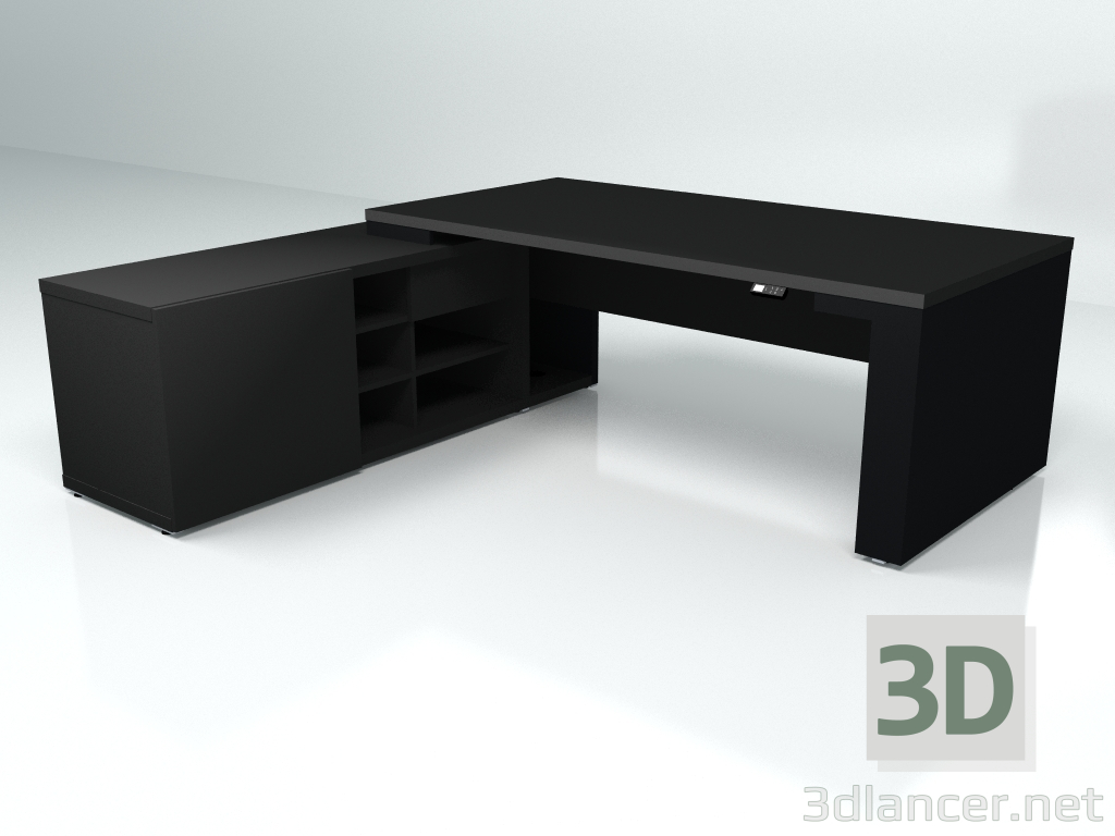 modello 3D Tavolo da lavoro Mito regolabile in altezza MITF27RL (2190x2080) - anteprima